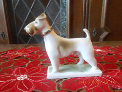 Zsolnay porcelán Foxterrier kutya