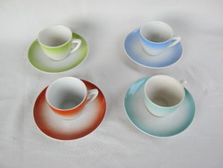 Kőbányai Drasche porcelán 4 db mokkás kávés csésze