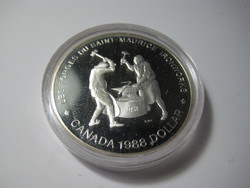 1 dollár  ,Canada 1988. 23,3 gr   ezüst  kapszulában   !