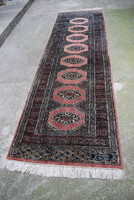 Szőnyeg antik régi keleti mintás futó szőnyeg szignóval 215 x 62 cm + rojt