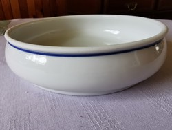 Számozott porcelán kerek tányér kék csíkos 20 cm átmérőjű