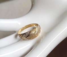 Mutatós, 14K-os sárga-fehér arany gyűrű