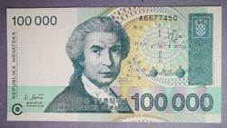 Horvátország 100.000 Dinara 1993 UNC
