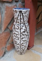 Gyönyörű retro ritkább 35 cm magas szürke kerámia kisebb padlóváza váza nosztalgia Hódmezővásárhelyi