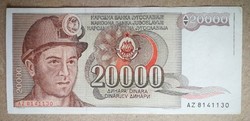Jugoszlávia 20000 Dinara 1987 VF
