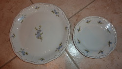 Zsolnay kék barackvirágos süteményes nagy és kis tányér