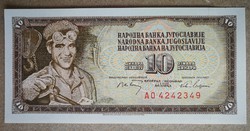 Jugoszlávia 10 Dinara 1968 Unc