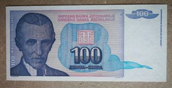 Jugoszlávia 100 Dinara 1994 Unc