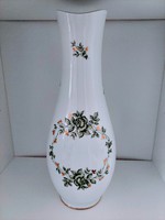 Hollóházi nagyméretű aranyozott Erika mintás váza 30 cm magas I.oszt.porcelàn