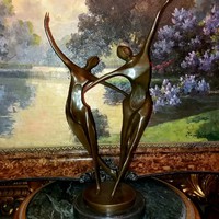 Táncos pár - Art deco bronz szobor