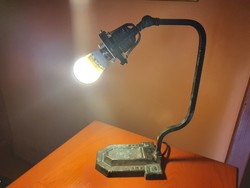 Antik réz asztali lámpa, íróasztal, eredeti patinával