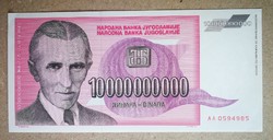 Jugoszlávia 10 milliárd Dinara 1993 aUnc+