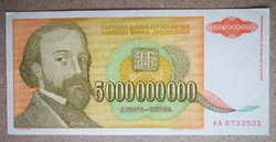 Jugoszlávia 5 milliárd Dinara 1993 Aunc