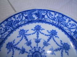 Antik fajansz Hüttl Tivadar behozatali jeggyel -Cauldon tányér