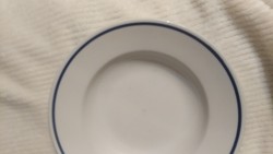 Antik Zsolnay kék csíkos tányér mély ritkább