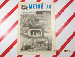 Metró '78  Épül az Észak-Déli metró - újság 1978