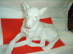 Herend white porcelain german shepherd dog