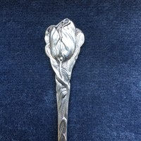 Régi gyűjtői kiskanál tulipános mintával GEHA90 jelzéssel