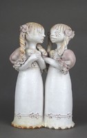 1F882 Kovács Éva : Pletykáló lányok kerámia szobor 28.5 cm