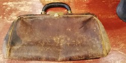 Bőr orvosi táska a 19.sz.végéről, kézi táska orvosi eszközöknek