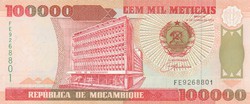 Mozambik 100000 meticais, 1993, UNC bankjegy