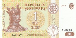 Moldova 1 leu, 2013, UNC bankjegy