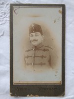 Antique sepia cdv / business card / hardback photo of man (military / ornament?) In uniform