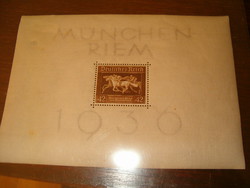 1936 München riem Dutsches Reich harmadik birodalom német bélyeg III. Birodalom blokk