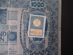 1000 korona 1902 horvát bélyeg + bélyegzések
