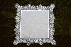 Crochet lace old handkerchief tray handkerchief 32 x 31 cm Art Nouveau pattern