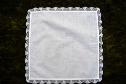 Crochet lace old handkerchief tray handkerchief 26 x 25 cm Art Nouveau pattern