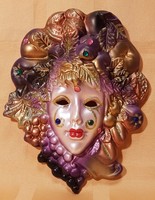 Magical mask, ceramic wall ornament 16 cm x 20 cm