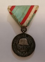PRO DEO ET PATRIA 1914-1918, I. Világháborús kitüntetés! Bronz beütő. Eredeti szalaggal!