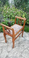 Beautiful antique Art Nouveau seat with new upholstery
