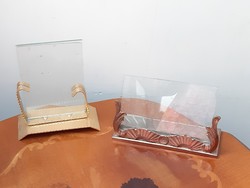 2 db retro asztali képkeret aluminium és műanyag