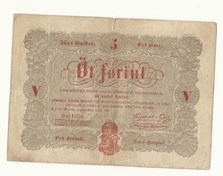 1848 As 5 forint kossuth banknote paper money banknote 48 49 war of independence war line gg e