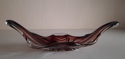 Retro Czech glass bowl, centerpiece, fruit plate