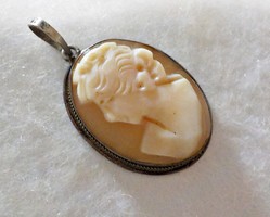 Antique silver cameo pendant
