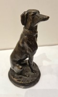 Barye: bronz kutya, ülő agár