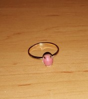 Vintage rózsaszín köves bizsu gyűrű (6)