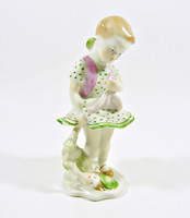 Herend, baby girl little hand-painted porcelain figurine, flawless! (P121)