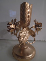 Candle holder - gold-plated - 14 x 8 cm - German - perfect - really gold-plated