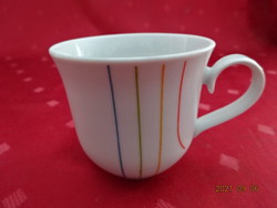 Alföldi porcelán, színes csíkos kávéscsésze, magassága 6 cm. Vanneki!