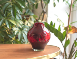 Retro üveg váza - bíbor színű mid century modern design üveg