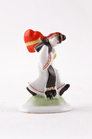 Herend, boy with heart-shaped bun 1946 miniature hand-painted porcelain figurine, flawless! (P160)