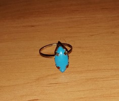 Vintage kék köves bizsu gyűrű (3)