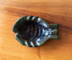 Retro kerámia hamutál - hal formájú - vidám halacska tál
