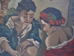 Worn antique painting