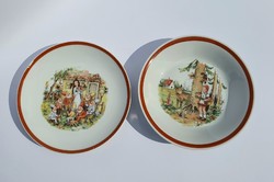 Old kahla german porcelain fairy tale pattern plate kids plate set of 2