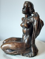 Bronze nude statue of Valéria Tóth (vali), small sculpture